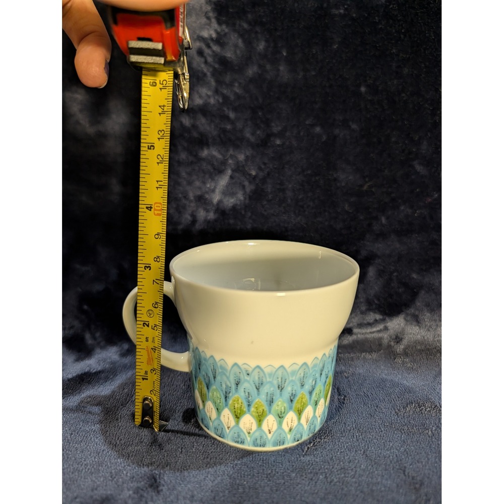 Noritake Younger Image Bahama Coffee Cups Saucers Set of 2 Blue Green Floral MCM - Picture 8 of 10